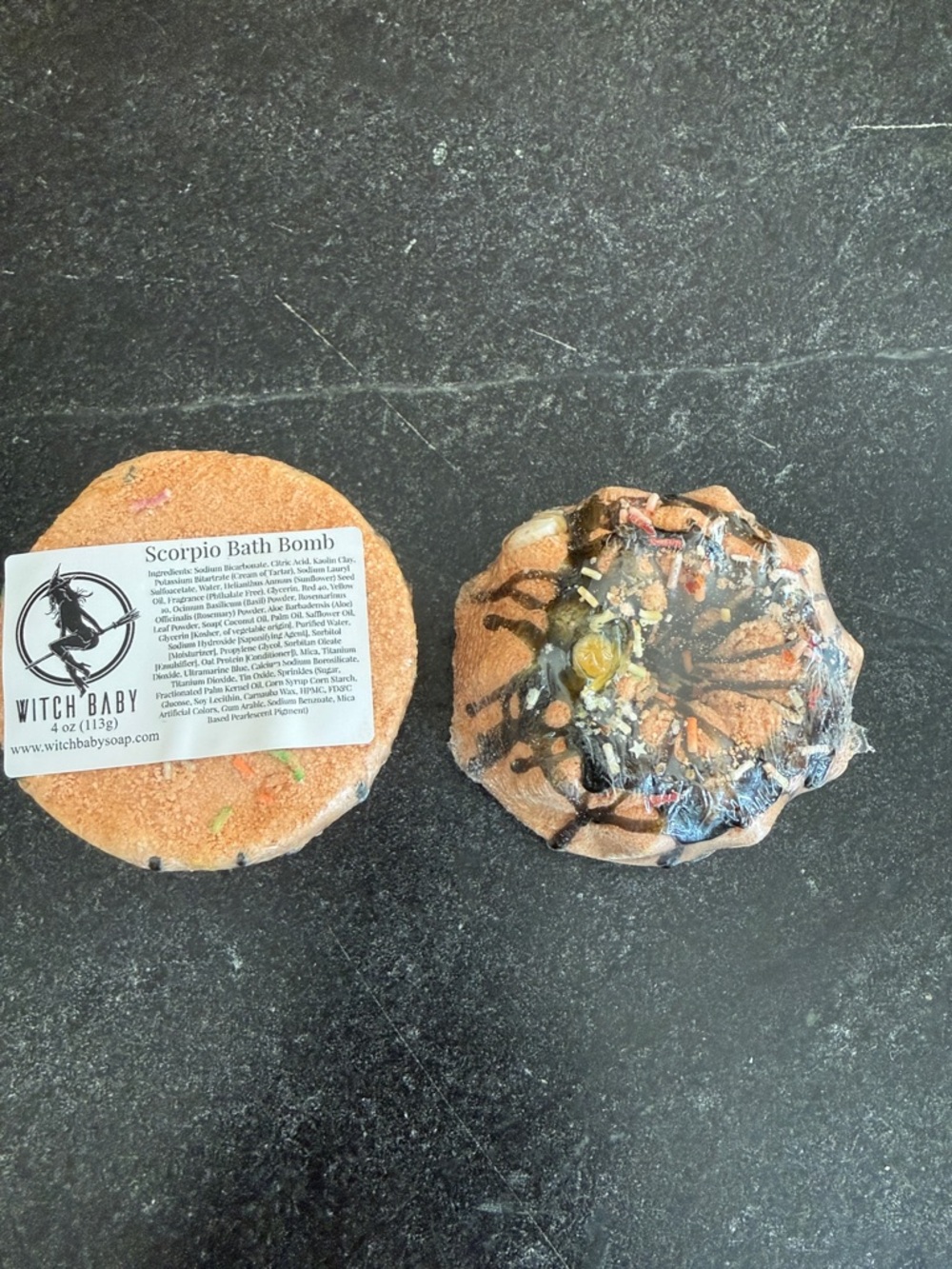 2- Witch Baby Scorpio Bath Bomb — Orange Scented Relaxing Soak
